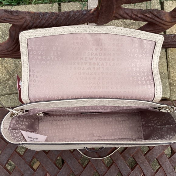 NWT kate spade Riverside St Emmie Warm Beige Chain Strap Leather Crossbody - Picture 11 of 11
